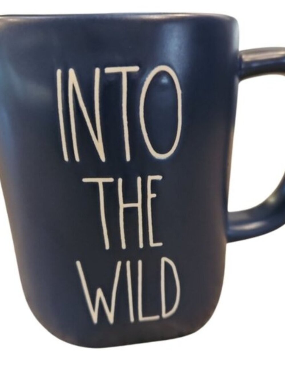 Rae Dunn New 16OZ. Matte Blue "Into The Wild" Large Coffee Mug 5" Tall